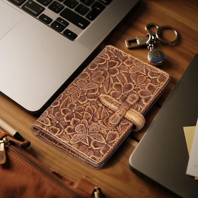 Genuine Leather Passport Holder for Women Men - RFID Blocking Slim Travel Wallet