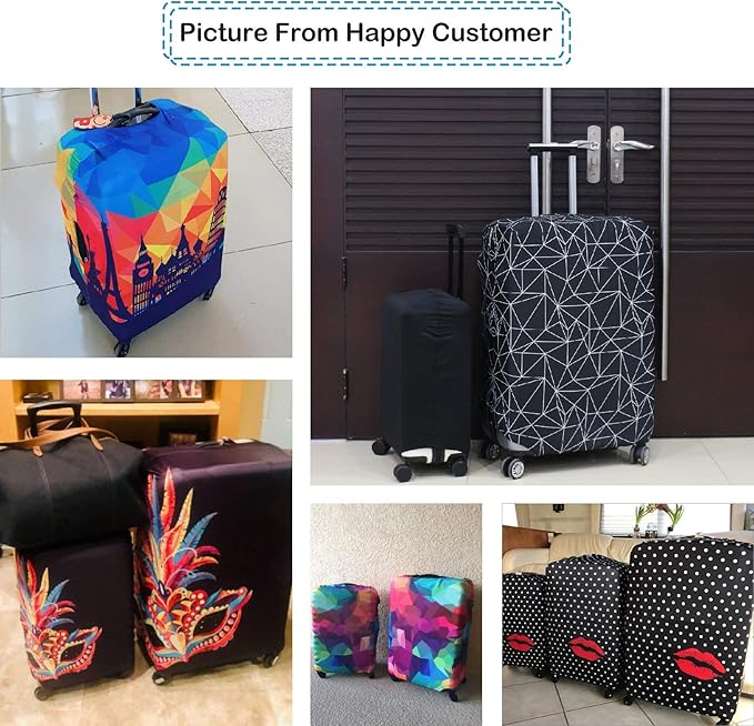 Explore Land Travel Luggage Cover Suitcase Protector Fits 27-30 Inch Case (Modern City, L)