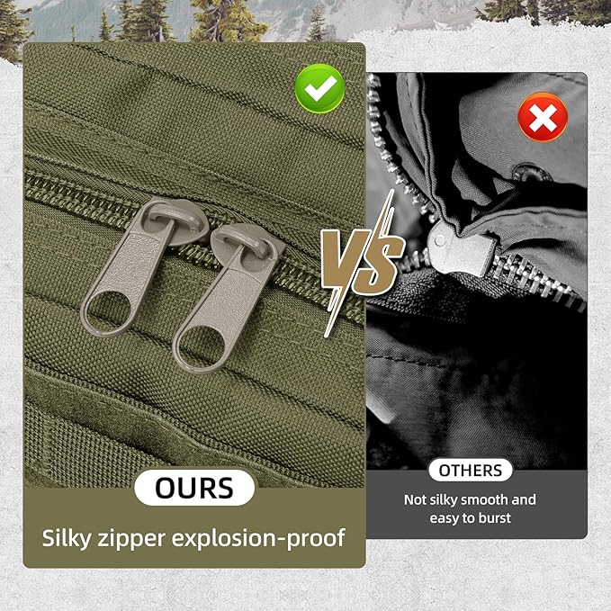 Small Military Tactical Backpack, 30L Tactical Assault Bag for Men, Army Assault Rucksack GYM Hiking Backpack Bug Out Bag Amy Green