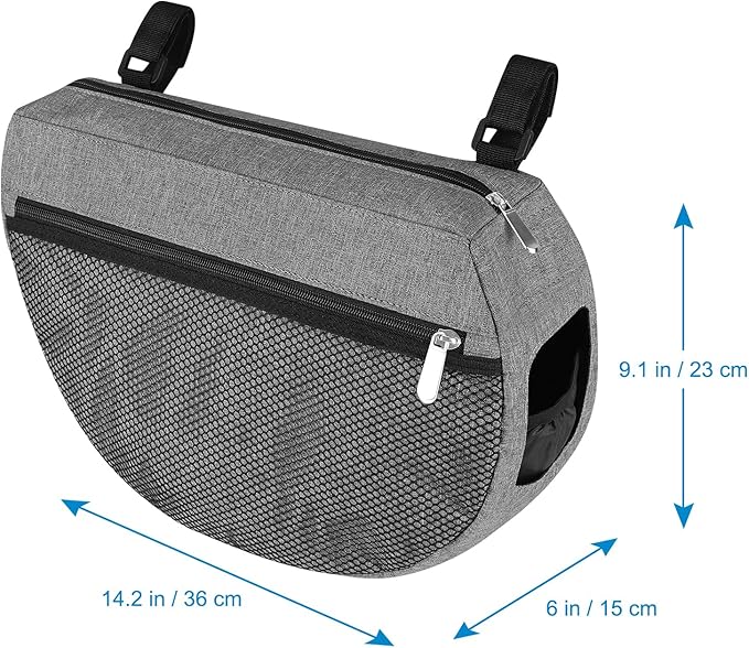 Accmor Insulated Side Sling Stroller Saddle Bag Organizer, Universal Stroller Organizer, Stroller Bag Caddy Organizer, Grey
