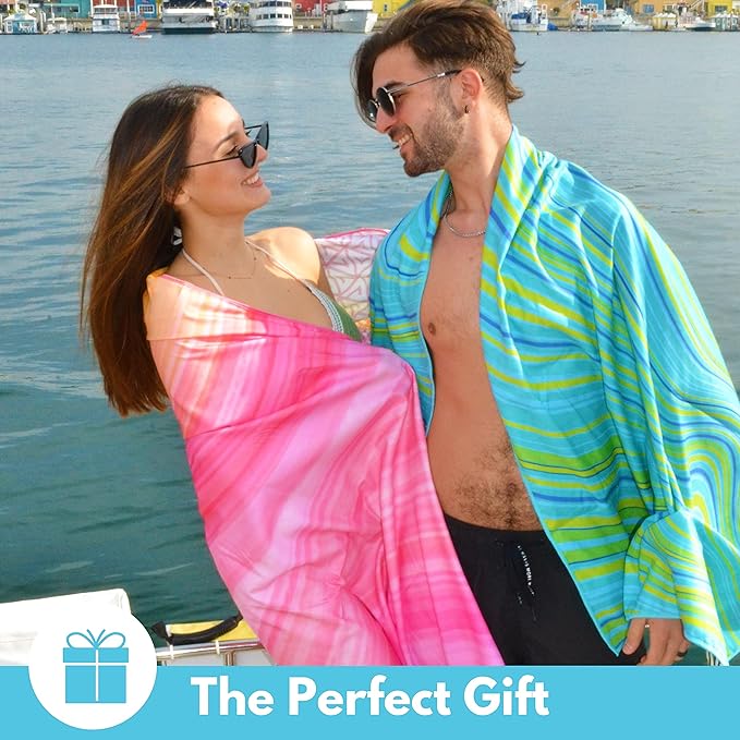 ECCOSOPHY Microfiber Beach Towel - Sand Free Towels are Quick Dry, Light Weight, Super Absorbent - Perfect Pool, Travel, Cruise, Camping Essentials - Oversized Extra Large for Adults 71x35 in