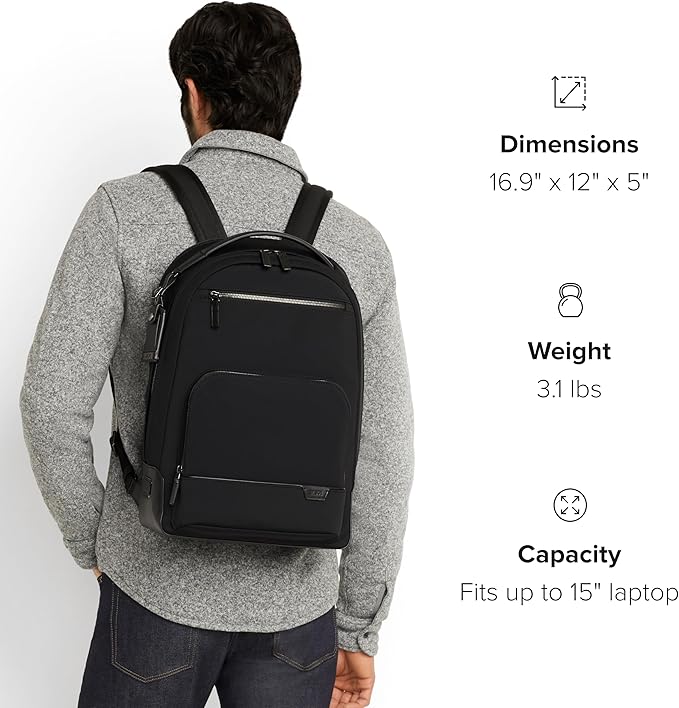 TUMI Harrison Warren Backpack - 15-Inch Laptop Backpack - Stylish Women's & Men's Backpack for Travel & Business - Black
