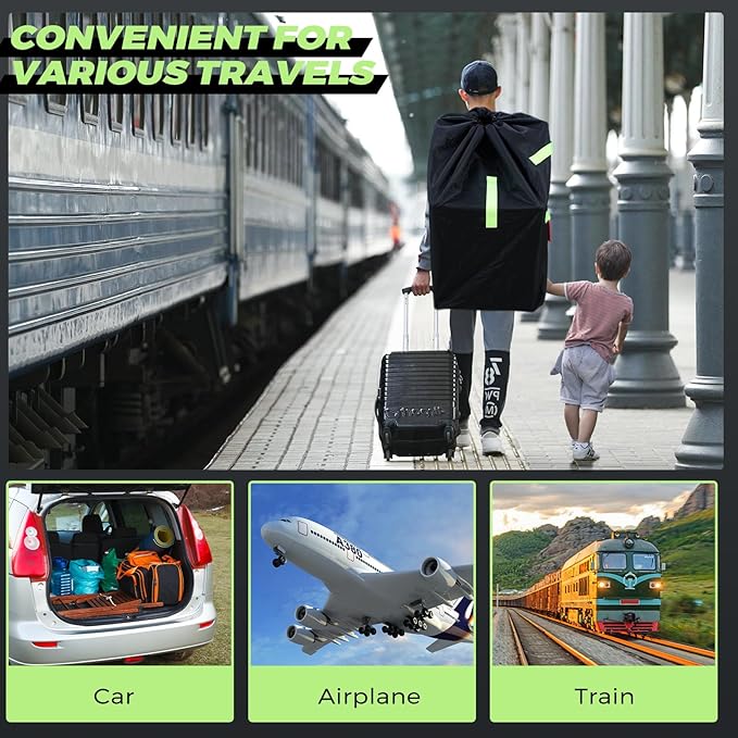 Waterproof Car Seat Travel Bag, Suitable for Airplane and Air Travel, Durable Cushioned Backpack Design, Suitable for Strollers, Height Increasing Seats, Convertible Seats, with 1 Luggage Tag