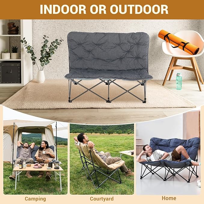 KingCamp Butterfly Chair Oversized XL Saucer Chair for Adults Padded Folding Comfy Camping Chairs for Teens Kids 300lbs Heavy Duty with High Back for Bedroom Living Room Dorm Rooms Outdoor Patio Lawn