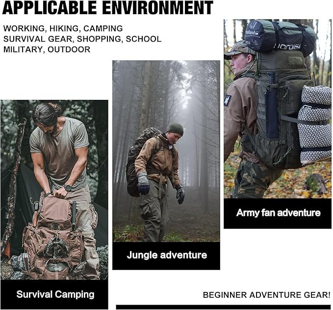 Mardingtop 50L Hiking Backpack,Backpacking Backpack with Rain Cover for Hiking,Backpacking,Rucking,Camping,Survival