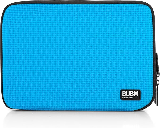 BUBM Double Layer Electronic Accessories Organizer, Travel Gadget Bag for Cables, USB Flash Drive, Plug and More, Perfect Size Fits for iPad Mini (Medium, Blue)