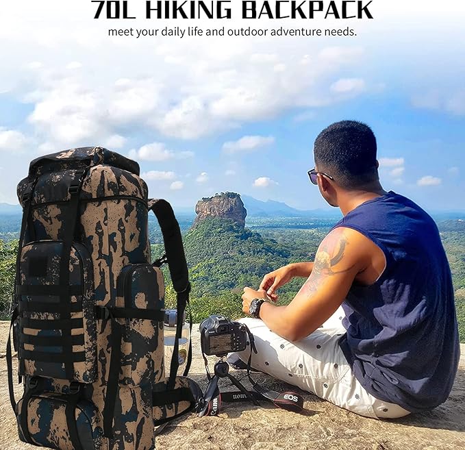 Hiking Backpack for Men 70L/100L Camping Backpack Military Rucksack Molle 3 Days Assault Pack for Climbing