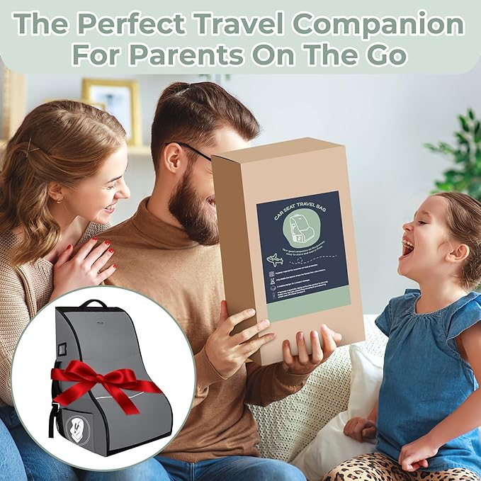 Car Seat Travel Bag for Airplane β Padded Carseat Backpack Carrier for Airport Travel β Fits Convertible & Booster Seats β Waterproof, Durable, Airline Approved β for Parents on the Go