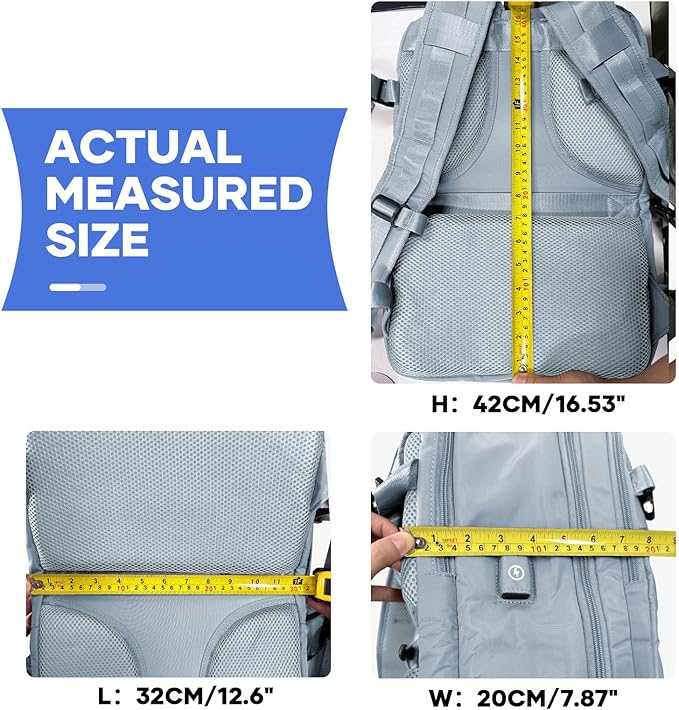 coowoz Travel Backpack For Women Men,Carry On Backpack,Hiking Backpack Waterproof Outdoor Sports Rucksack Casual Daypack travel essentials(Gray Blue)