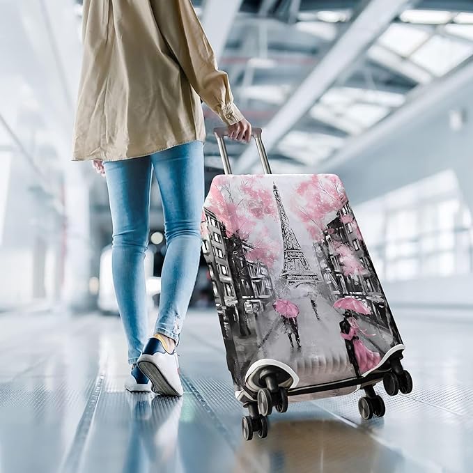 Travel Luggage Cover Suitcase Protector Fits 18-32 Inch Wheel Covers PatternedTravel Related Items Flower Luggage Protector Elastic M