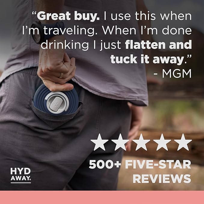 HYDAWAY 25oz Collapsible Water Bottle - BPA-Free, Leakproof, Lightweight, and Space-Saving - Perfect for Hiking, Travel, and All-Day Hydration