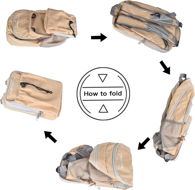 35L Foldable Waterproof Backpack For Outdoor Sports Travel Inside Wet Clothes Compartment Packable For Multiple