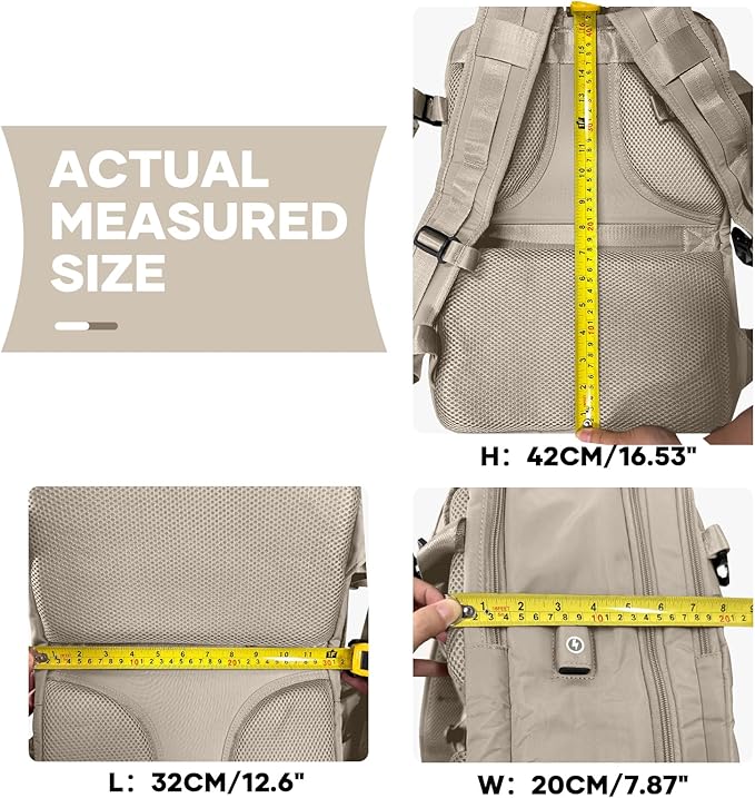 coowoz Travel Backpack For Women Men,Carry On Backpack,Hiking Backpack Waterproof Outdoor Sports Rucksack Casual Daypack travel essentials(Khaki)