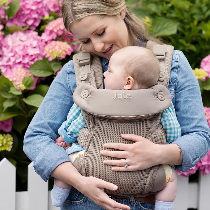 Joie Savvy Air 4-in-1 Mesh Baby Carrier – Breathable, Ergonomic Baby Carrier with 4 Carry Positions, Cooling Mesh Fabric, Padded Straps, and Lumbar Support (Coal)
