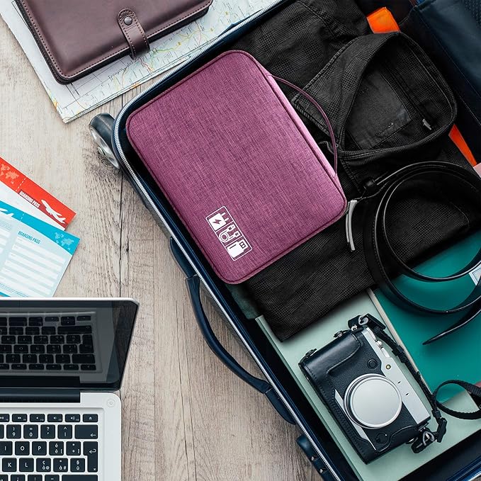 Electronics Organizer Travel Universal Cable Organizer Bag Waterproof Electronics Accessories Storage Cases for Cable, Charger, Phone, USB, SD Card, Hard Drives, Power Bank, Cords
