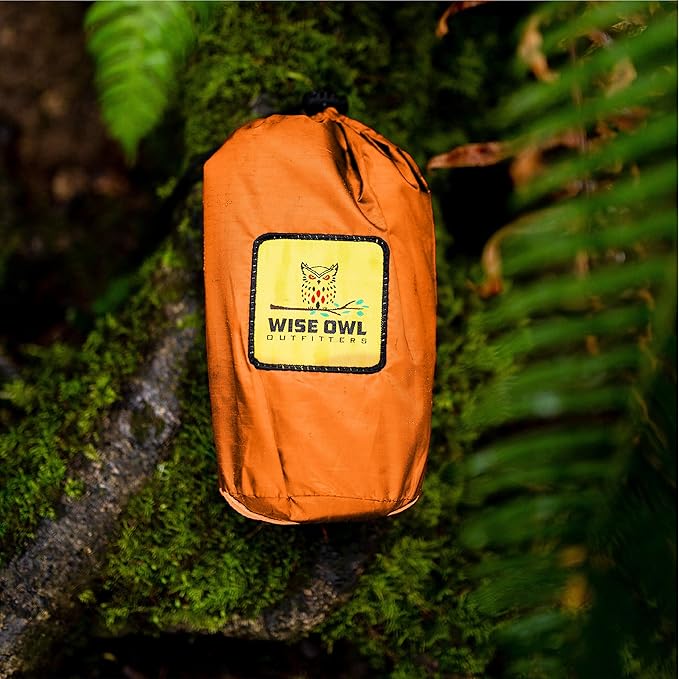 Wise Owl Outfitters Hammock Rain Fly – Waterproof Camping Tarp Cover with Tent Stakes & Carry Bag, Ultralight Shelter for Backpacking & Outdoor Shade