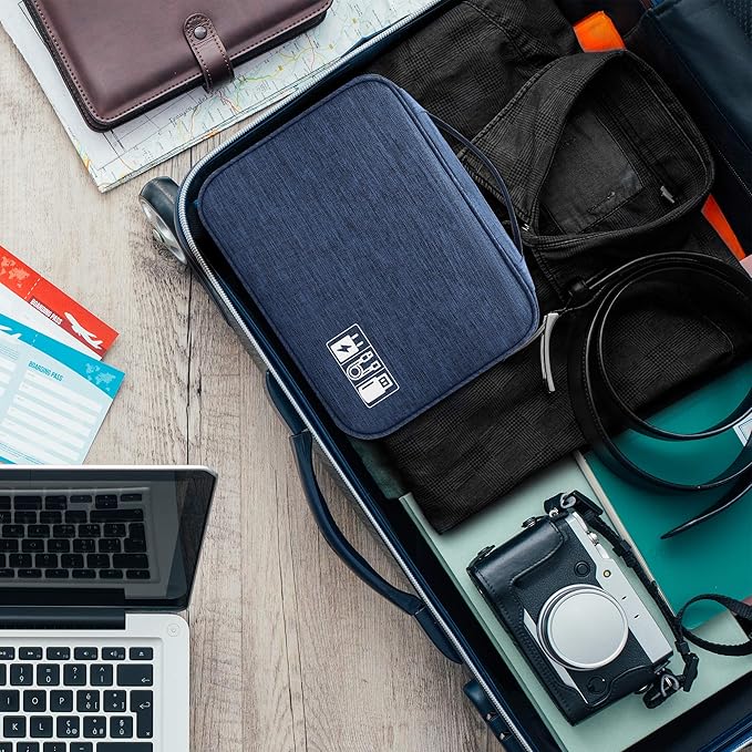 Electronics Organizer Travel Universal Cable Organizer Bag Waterproof Electronics Accessories Storage Cases for Cable, Charger, Phone, USB, SD Card, Hard Drives, Power Bank, Cords