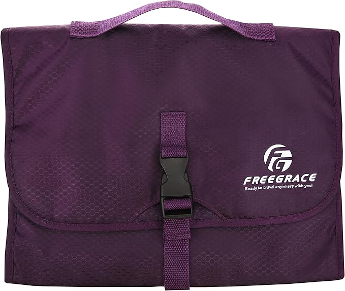 Freegrace Premium Hanging Toiletry Travel Bag - Cosmetic, Jewelry, Toiletry & Accessory Storage Organizer Bag, Large Size, Various Compartments