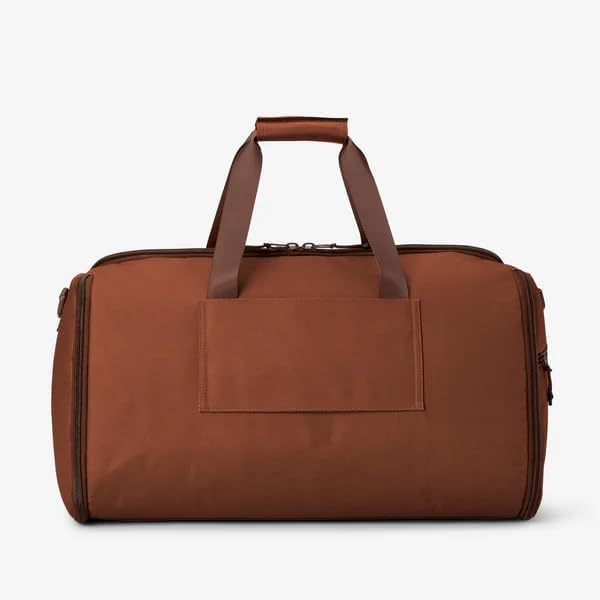 Halfday Convertible 2-in-1 Garment Duffel Weekender Bag 45L | Wrinkle-Free Travel, Hanging Suit Compartment, Shoe Pockets, Trolley Sleeve. Durable & Water-Resistant Carry-On, Terracotta