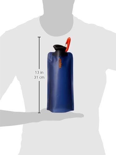 Vapur Collapsible Water Bottle With Carabiner, Compact Bottle Folds Flat For Hydration On The Go, Ideal for Traveling, Hiking or Camping, 23 Ounce, Night Blue, Pack of 2