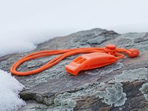 2-Pack Whistle Emergency Safety with Lanyards - High Decibel Survival Whistle for Life Jackets, Boating, Kayaking, Hiking, Hunting & Rescue