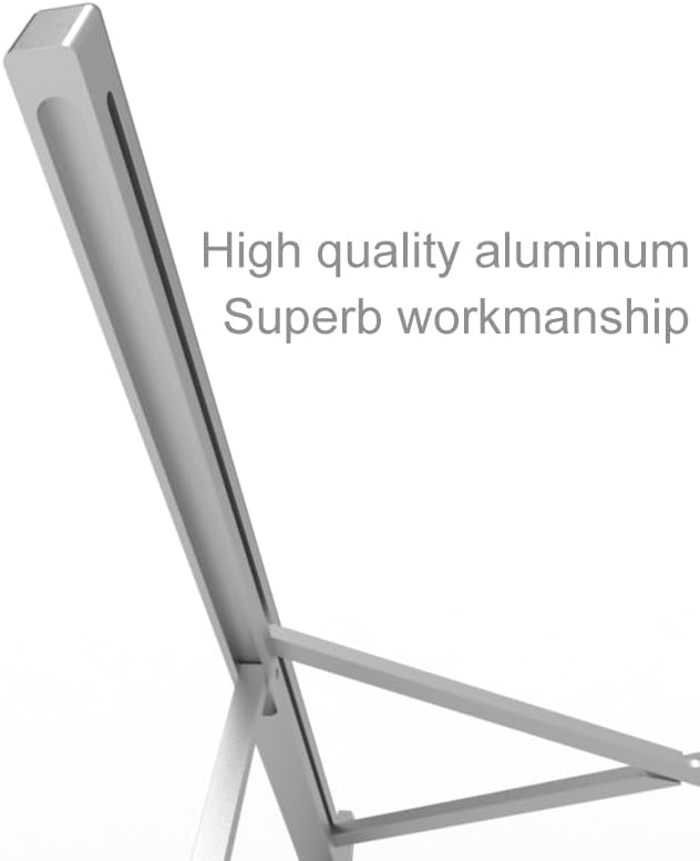 Aluminum Laptop Stand for Desk, Foldable Ventilated Cooling Notebook Stand, Adjustable Portable Laptop Holder, Compatible with 11" - 17.3" MacBook Pro Air, HP and Other laptops（Silver）