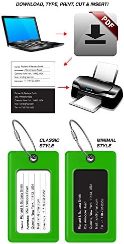 Luggage Tags Business Card Holder by TUFFTAAG - Durable Travel ID Bag Tag, Secure & Flexible, Perfect for Suitcases, Backpacks, and Carry-Ons, Easy Identification