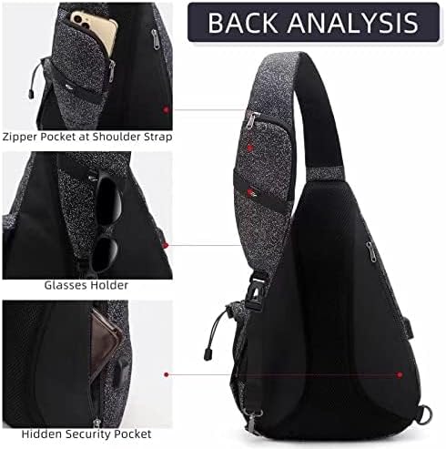 Water-Proof Sling bag/Crossbody Backpack/Shoulder Bag with USB Charging Port for Travel, Hiking, Cycling, Camping