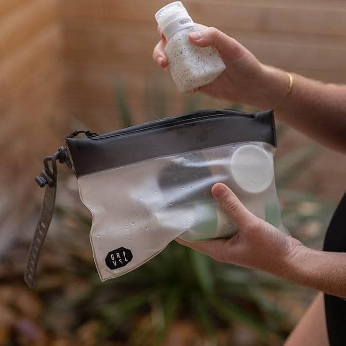 Gravel The Pouch | TSA Approved Clear Travel Toiletry Bag | Quart Size for Men & Women