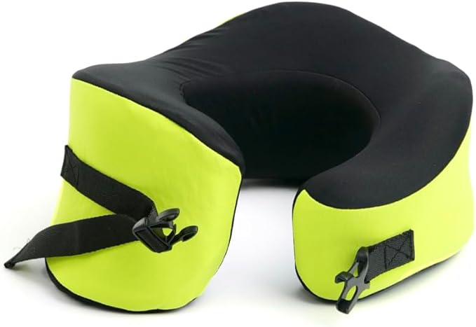 C CUSHION LAB Travel Pillow, Award-Winning Patented Ergonomic Design for Chin & Neck Support Memory Foam Neck Pillow, Compact Airplane Pillow for Traveling, Flight, Car (Spark, Large)