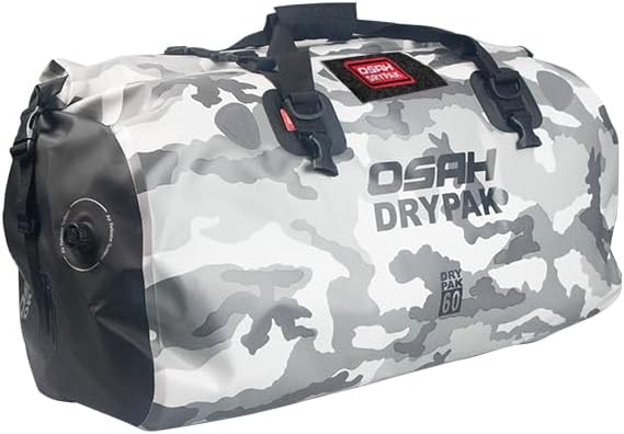 Waterproof Duffel& Luggage Bag - Motorcycle Dry Bag Tail Saddle Bags with Roll Top Closure,Large Storage Space,for Camping, Kayaking, Fishing & Traveling(Sky, 60L)