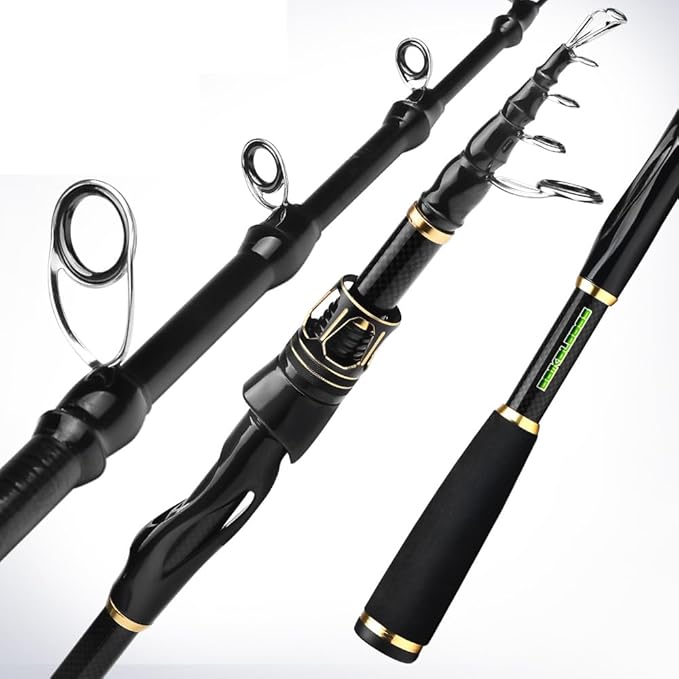 Fishing Rod and Reel Combo - Carbon Fiber Telescopic Fishing Pole with 2000 Spinning Reel Combos - Sea Saltwater Freshwater Ice Bass Fishing Tackle Set Fishing Rods Kit Fishing Poles and Reels Combo