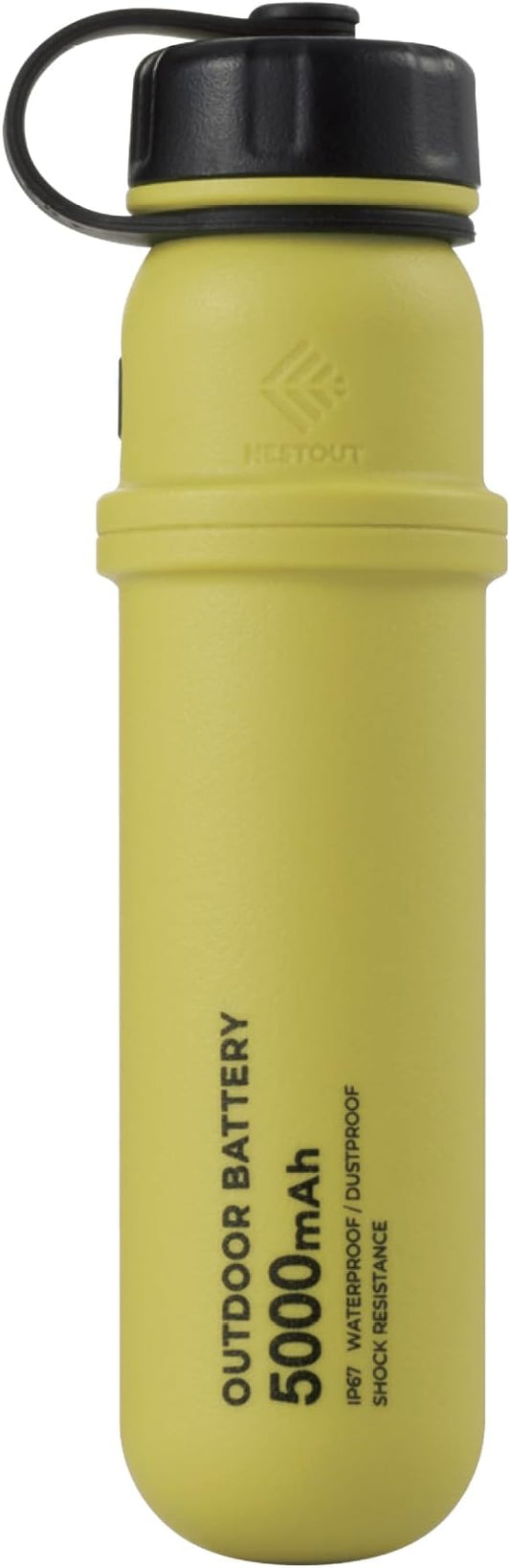 NESTOUT Portable Charger, 5000mAh Outdoor Battery Power Bank, 15W USB-C Fast Charging, Waterproof IP67, Durable Shockproof, Battery Pack for Phone Tablet Hiking Travel Camping (Mustard, 5000mAh)