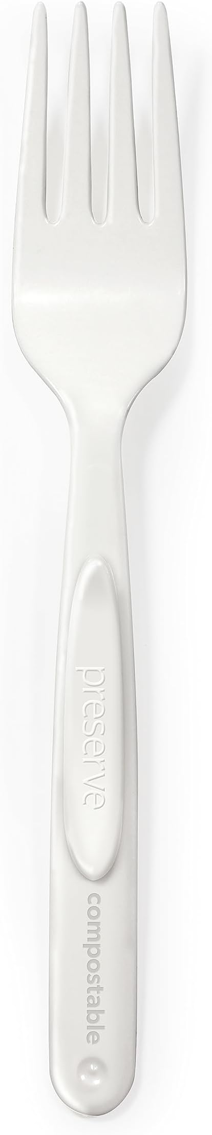 Preserve Compostable Fork, Made in USA, Medium Weight Cutlery, White, 840 Count