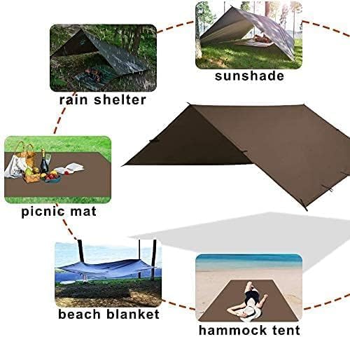 KALINCO Tent Tarp, Picnic Mat Camping Tarp Tent Hammock Tarp, pu Waterproof Camping tarp Tent Rain Fly Picnic Mat Survival Shelter Sunshade
