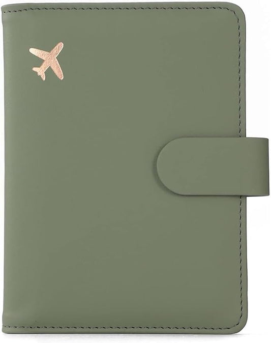 Melsbrinna Premium Leather Passport Holder Covers Case, Waterproof Rfid Blocking Travel Wallet Passport Holder with Pen Holder, Cute Passport Book for Women/Men