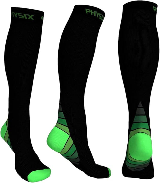 Physix Gear Compression Socks 20-30 mmHg - Men & Women - Running, Nurses, Shin Splints, Flight, Travel