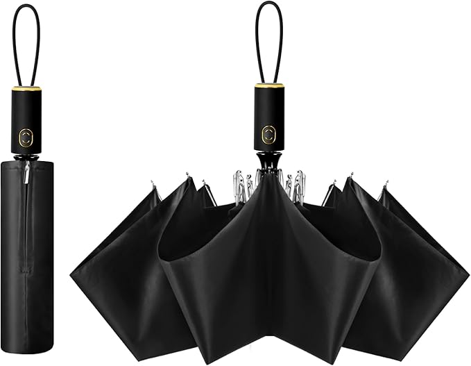 Cuby UV Sun Umbrella Compact Folding Umbrella lightweight Portable Manual Travel Umbrella for Rainproof & 99% UV Protection with Black Anti-UV Coating