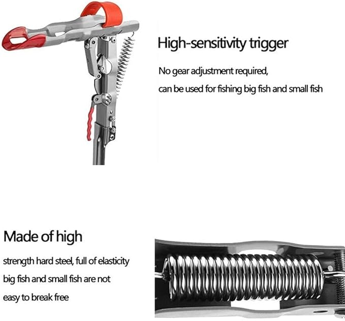 Fishing Rod Holder Smart Fish Catcher Fishing Pole Holders Automatic Spring Tip-Up Hook with Stainless Steel Ground Support Fish Pole Rack