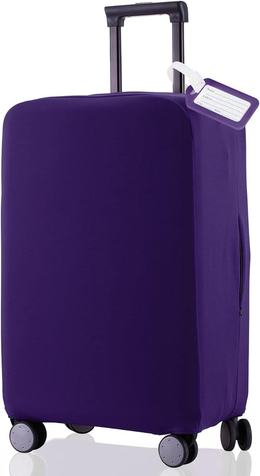 Travel Luggage Cover Suitcase Protector Scratch-Resistant Fit 19-31 Inch Suitcase, Not Included Suitcase (Purple, 2XL(30-31 inch))