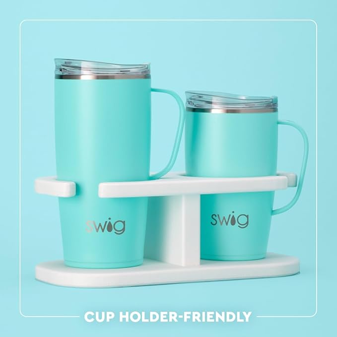 Swig Life 22oz Travel Mug, Insulated Tumbler with Handle and Lid, Travel Coffee Mug, Cup Holder Friendly, Stainless Steel 22 oz Tumbler, Reusable Insulated with Lid (Kansas)
