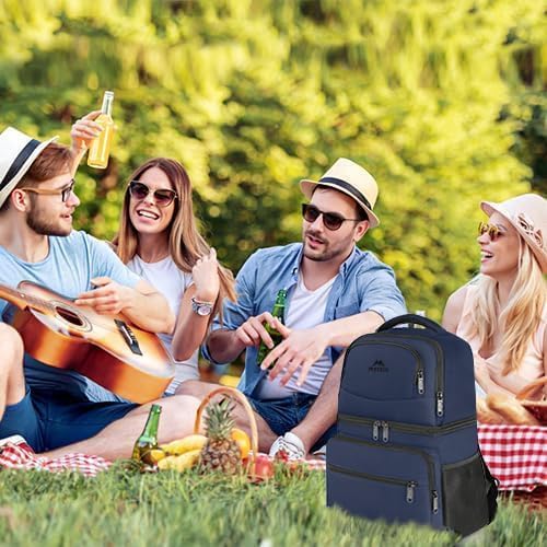 MATEIN Cooler Backpack, 26 Cans Insulated Lunch Backpack for Men Women, Leakproof Double Layer Lunch Cooler Bag Lightweight Soft Lunch Backpack with Cooler Compartment, Beach Camping Hiking Beer Gifts