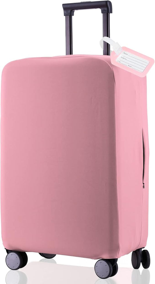 Travel Luggage Cover Suitcase Protector Scratch-Resistant Fit 19-31 Inch Suitcase, Not Included Suitcase (Pink, SX(22-23 inch))