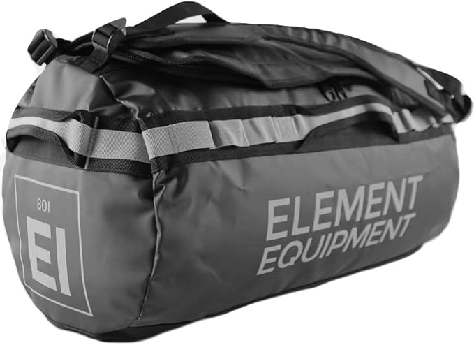 Element Equipment Trailhead Duffel Bag Shoulder Straps Waterproof Black/Grey Small