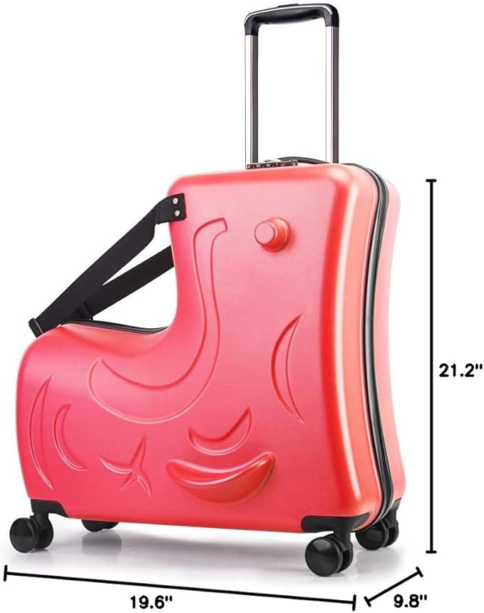 N-A Kids Ride On Suitcase with Wheels, Scooter Luggage for Toddlers Travel, Durable Children's Suitcase for Boys & Girls Ages 2-14 Years