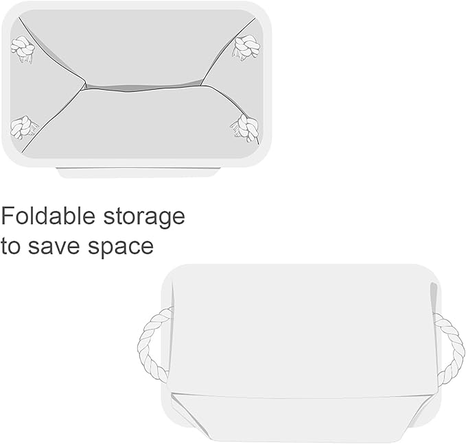 TheWarmHome Storage Basket for Gifts Empty - 11.8x7.8x5.2 inch 1 Pack Fabric Storage Cubes, Nursery Organizers and Storage for Closet Cloth Toy Book (White)