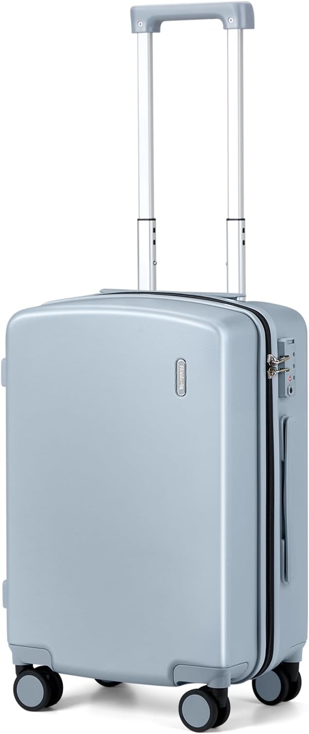 Hanke 20 Inch Hard Shell Suitcases with Spinner Wheels, Lightweight Carry On Luggage 22x14x9 Airline Approved Built-in TSA Lock, Durable Suitcase Rolling Luggage Carry-On Bag(Gray)