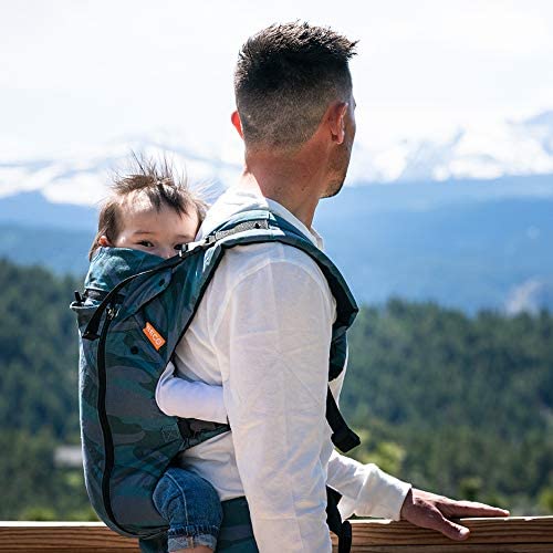 Beco 8 Baby Carrier from Newborn to Toddler (7-45lbs) - All in 1 Hybrid Front, Hip and Backpack Style Carrier with Breathable, Cooling Mesh - Camo