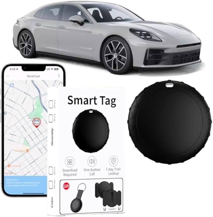 Car GPS Tracker for Vehicles - Hidden Tracking Devices for Cars, Available for Android and iOS, No SIM Card Required, Real Time Car Locator Work, Car Vehicle Tracking Device for Car, Wallet, Pet