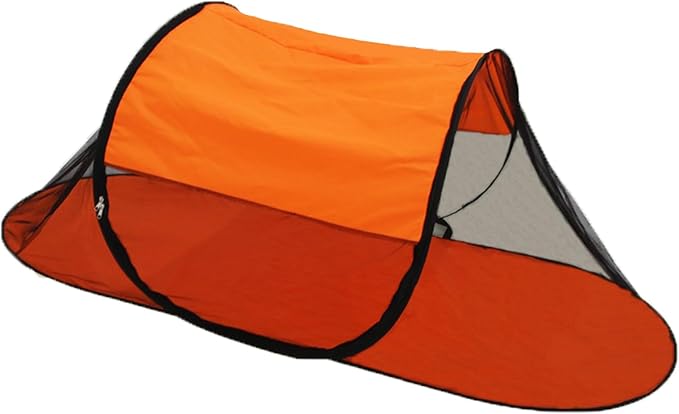 CMINGJ Large Pop Up Mosquito Tent, Portable Foldable Mosquito Net with Bottom for Bed, Camping, Travel, Patio, Suitable for Outdoor Indoor (78 * 28 * 27inch) (Orange Bottom & Top)